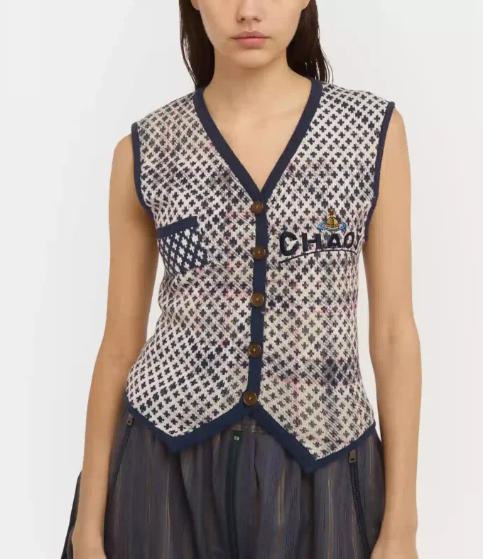 Distressed Tartan Weste Distressed Tartan Weste