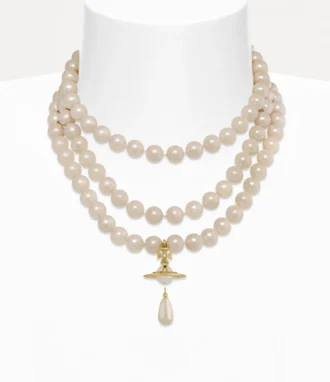 Dreireihiges Perlen-Halsband