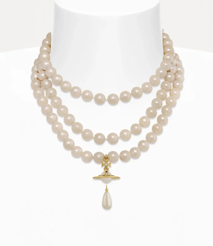 Dreireihiges Perlen-Halsband Dreireihiges Perlen-Halsband