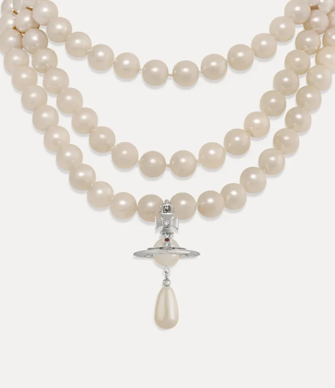 Dreireihiges Perlen-Halsband Dreireihiges Perlen-Halsband