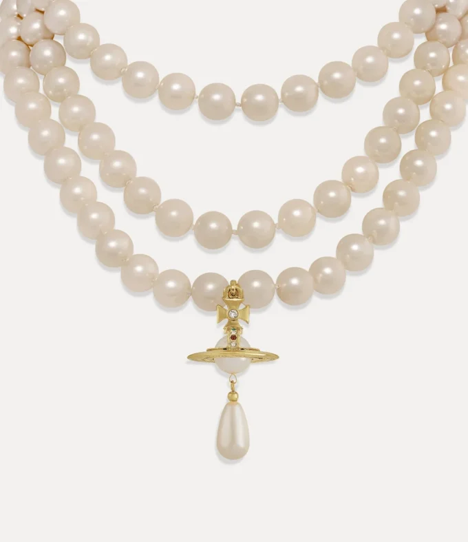 Dreireihiges Perlen-Halsband Dreireihiges Perlen-Halsband