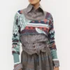 Kurzes Oberteil mit gebrochenem Fair-Isle-Muster Kurzes Oberteil mit gebrochenem Fair-Isle-Muster