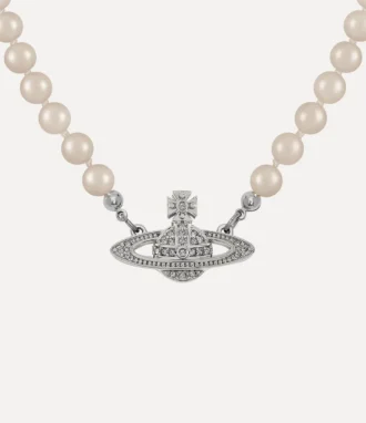 Man. Mini Bas Relief Pearl Halskette